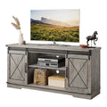 Farmhouse TV Stand with Sliding Barn Doors and Storage Cabinets X17300