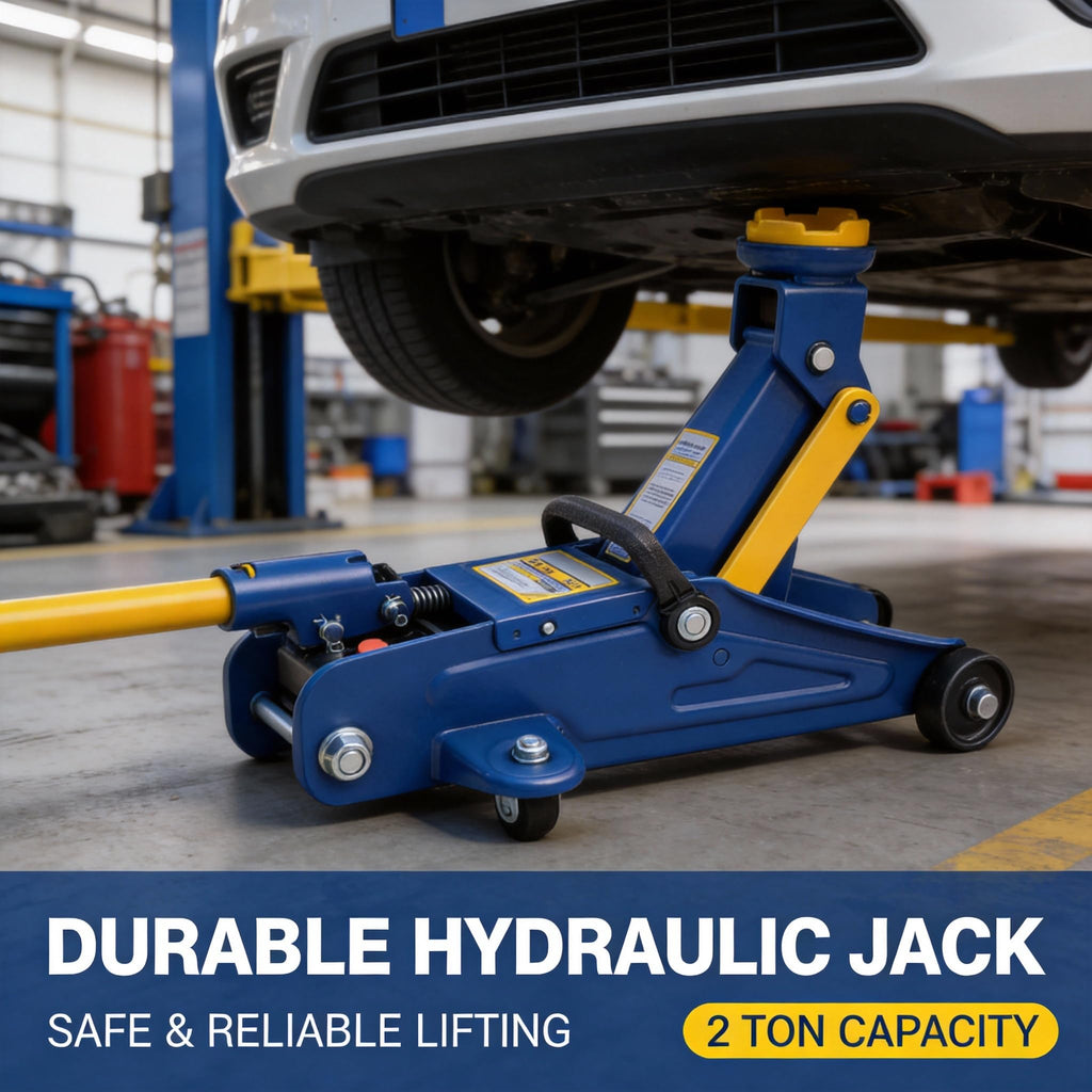 2 Ton Low Profile Hydraulic Floor Jack, 4000 lbs Capacity Steel Trolley Jack, Blue A705414