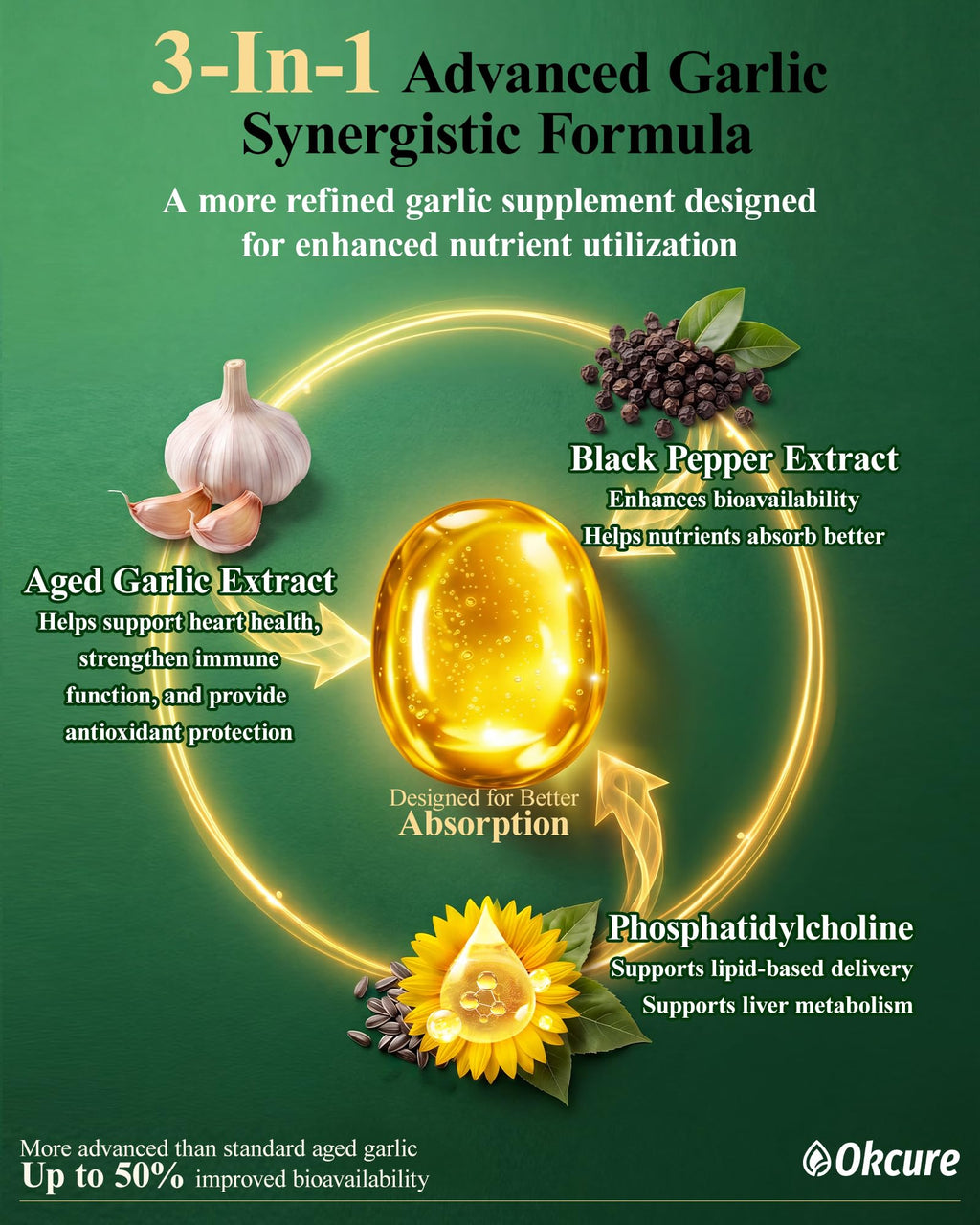 Odorless Garlic Supplement, 300 Softgels S241