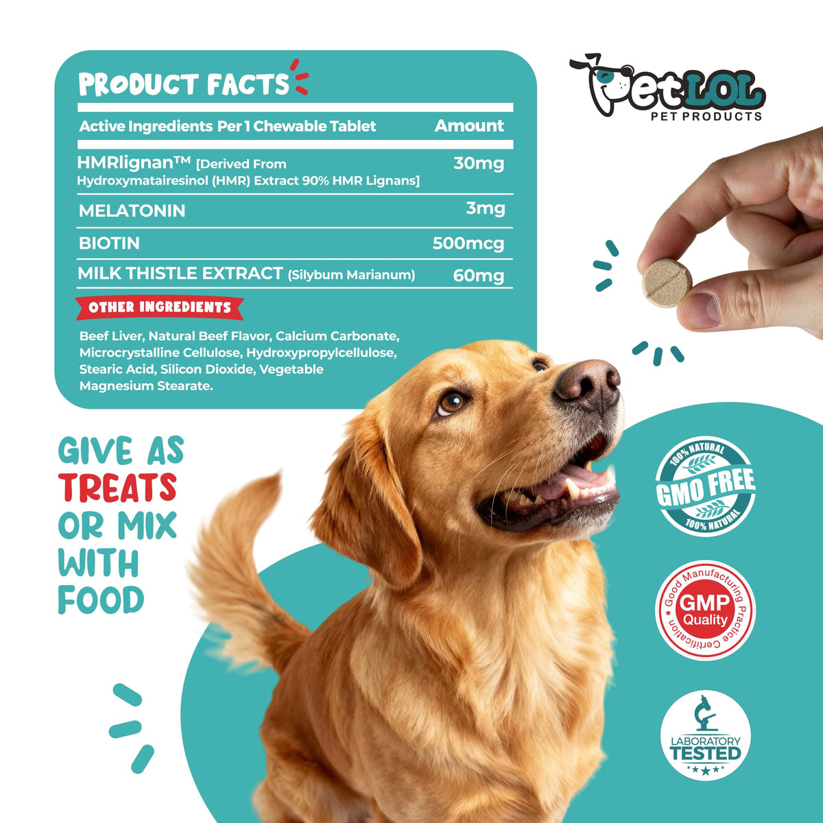Melatonin, Biotin & Milk Thistle Complex for Dogs W652664