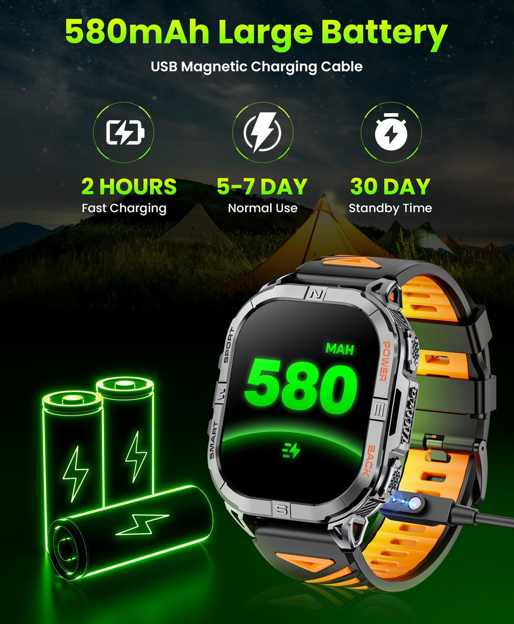 Black GPS Compass AMOLED Smart Watch T559472