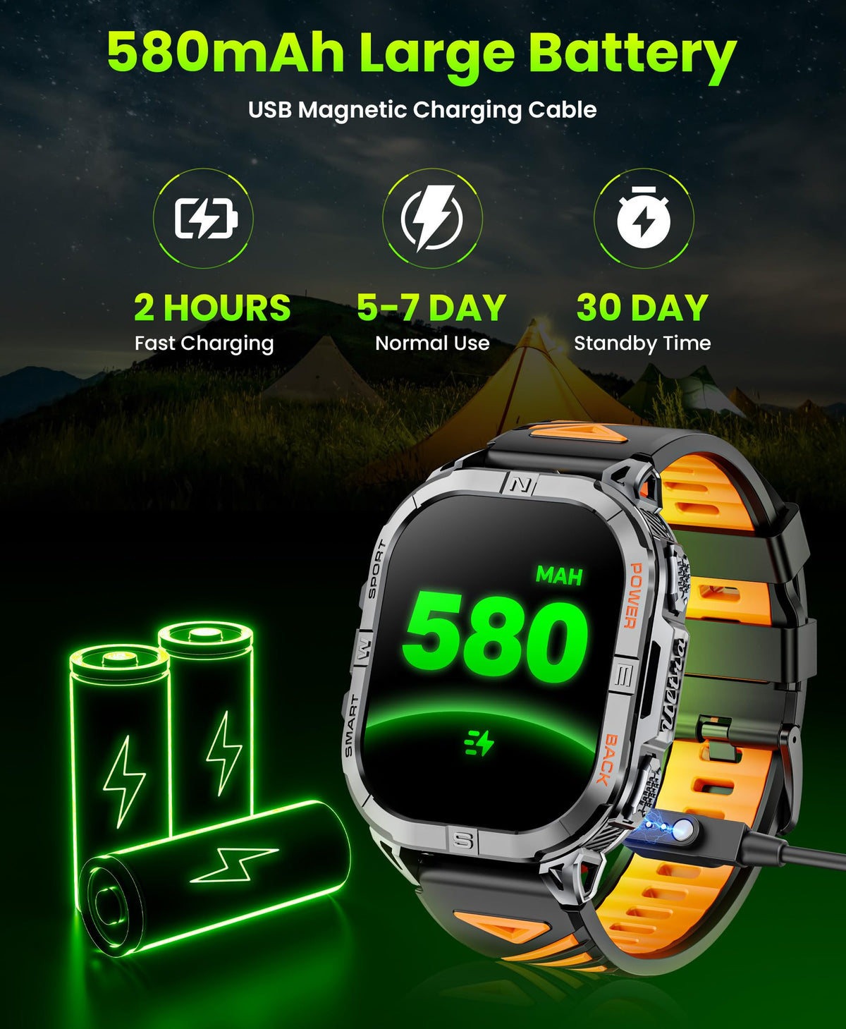 Black GPS Compass AMOLED Smart Watch T559472