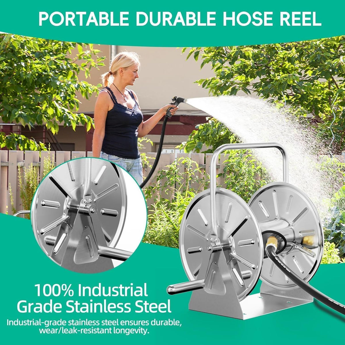 Garden Hose Reel 5/8In 75ft Capacity P408