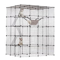 4-Tier Metal Wire Cat Cage with Hammock Ramp O700