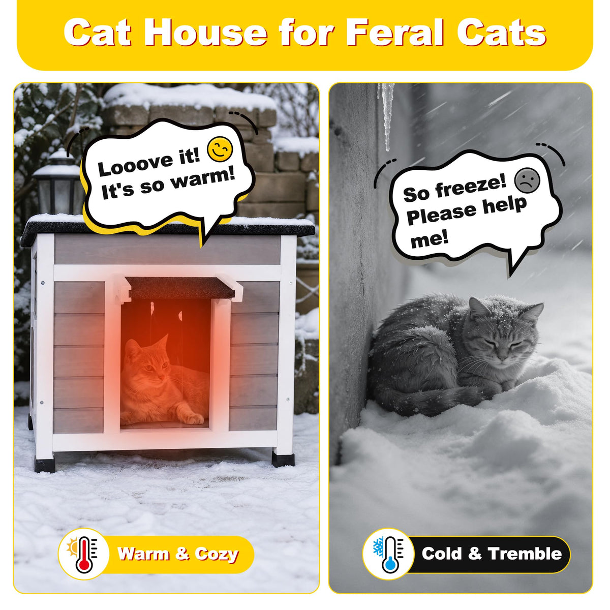 Insulated Outdoor Cat House E498