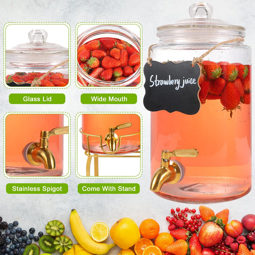 2 Pack 1 Gallon Beverage Dispenser with Stand F8002