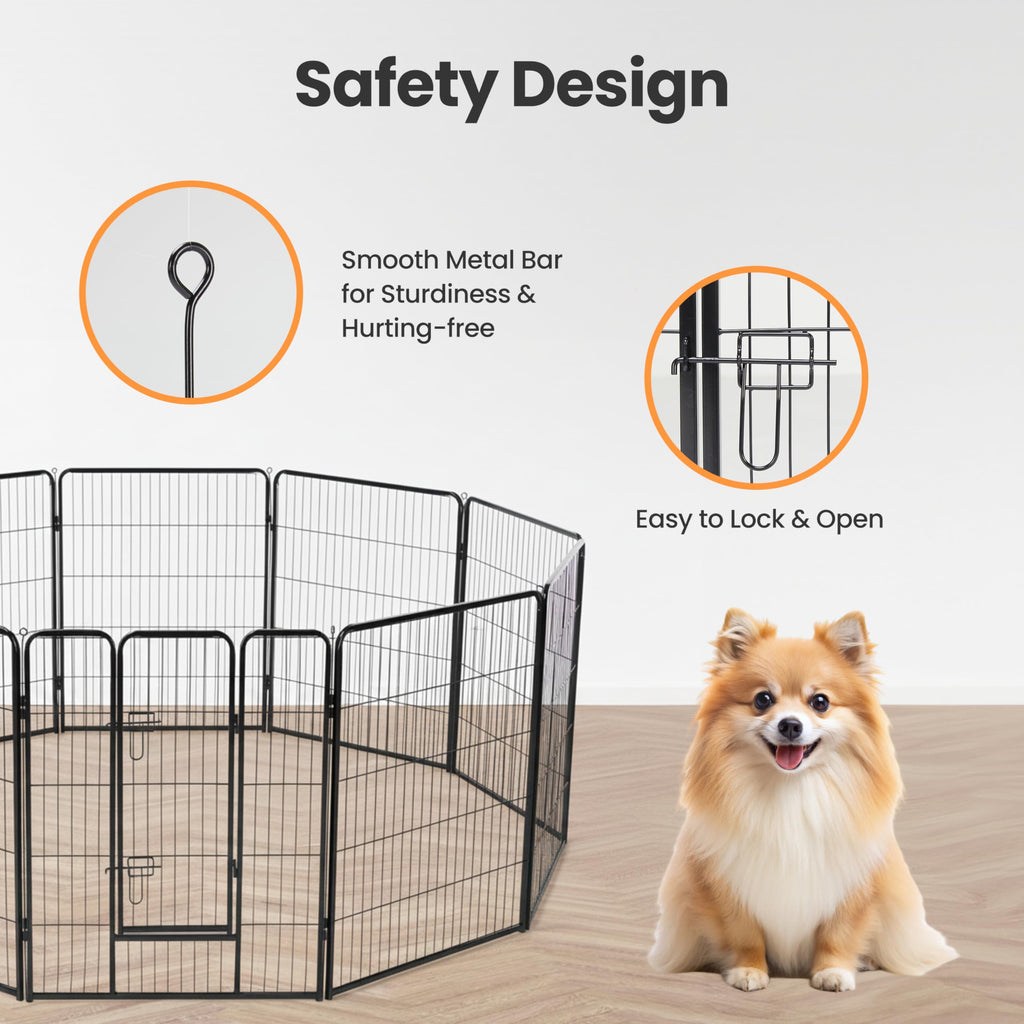32 Inch 16 Panels Black Dog Playpen W207