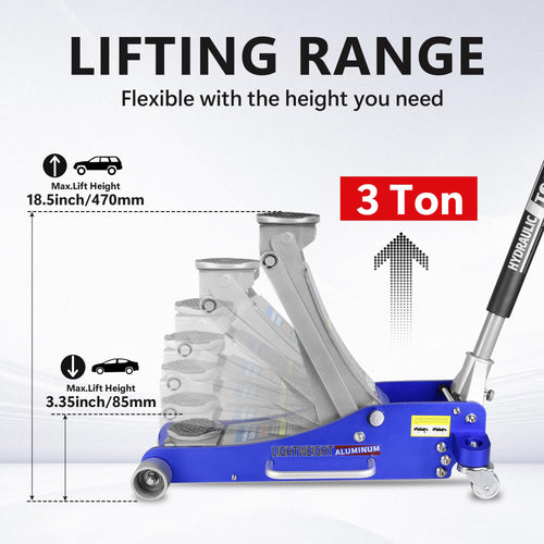 3 Ton Low Profile Aluminum and Steel Floor Jack T528990