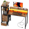44 Inch Gaming Desk with Power Outlets & LED Lights N794166