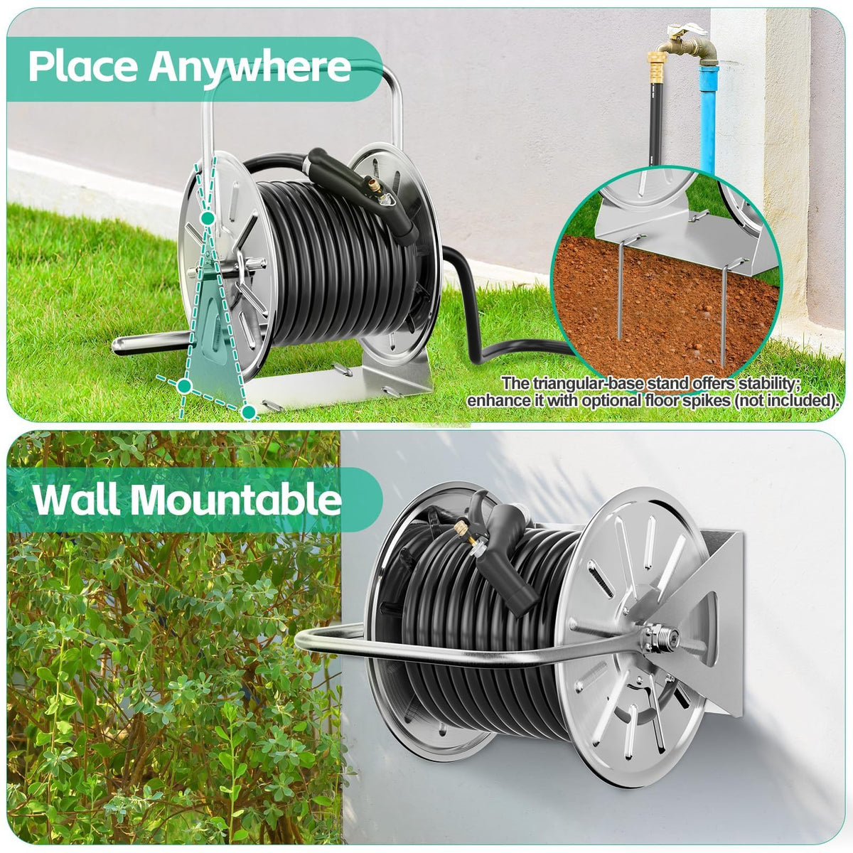 Garden Hose Reel 5/8In 75ft Capacity P408