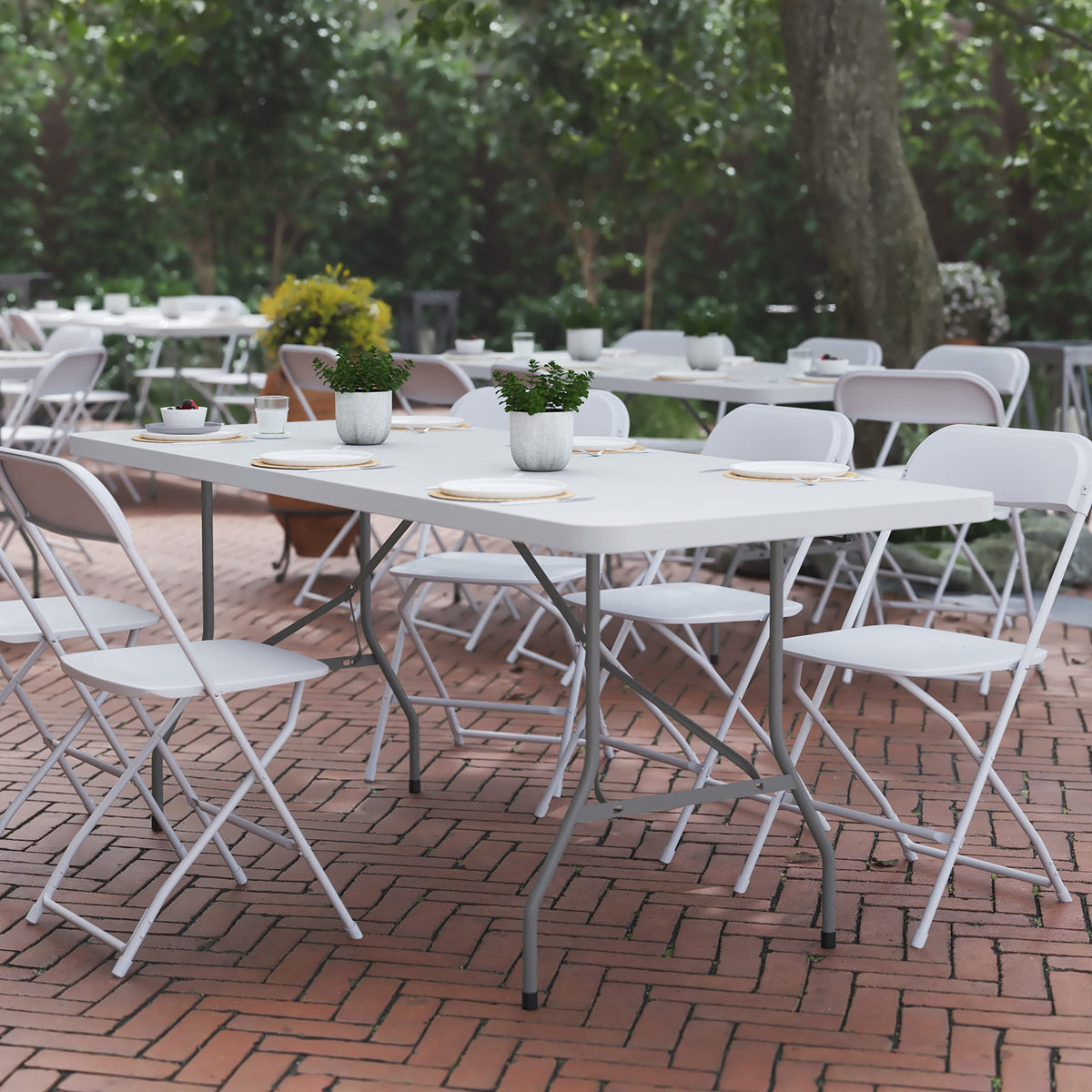 6-Foot Heavy Duty Plastic Folding Table with Carrying Handles B4217