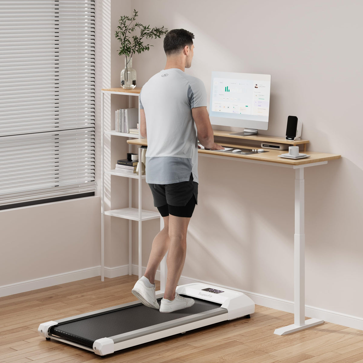 2.25HP Under Desk Treadmill with LED Display and Remote Control M47476