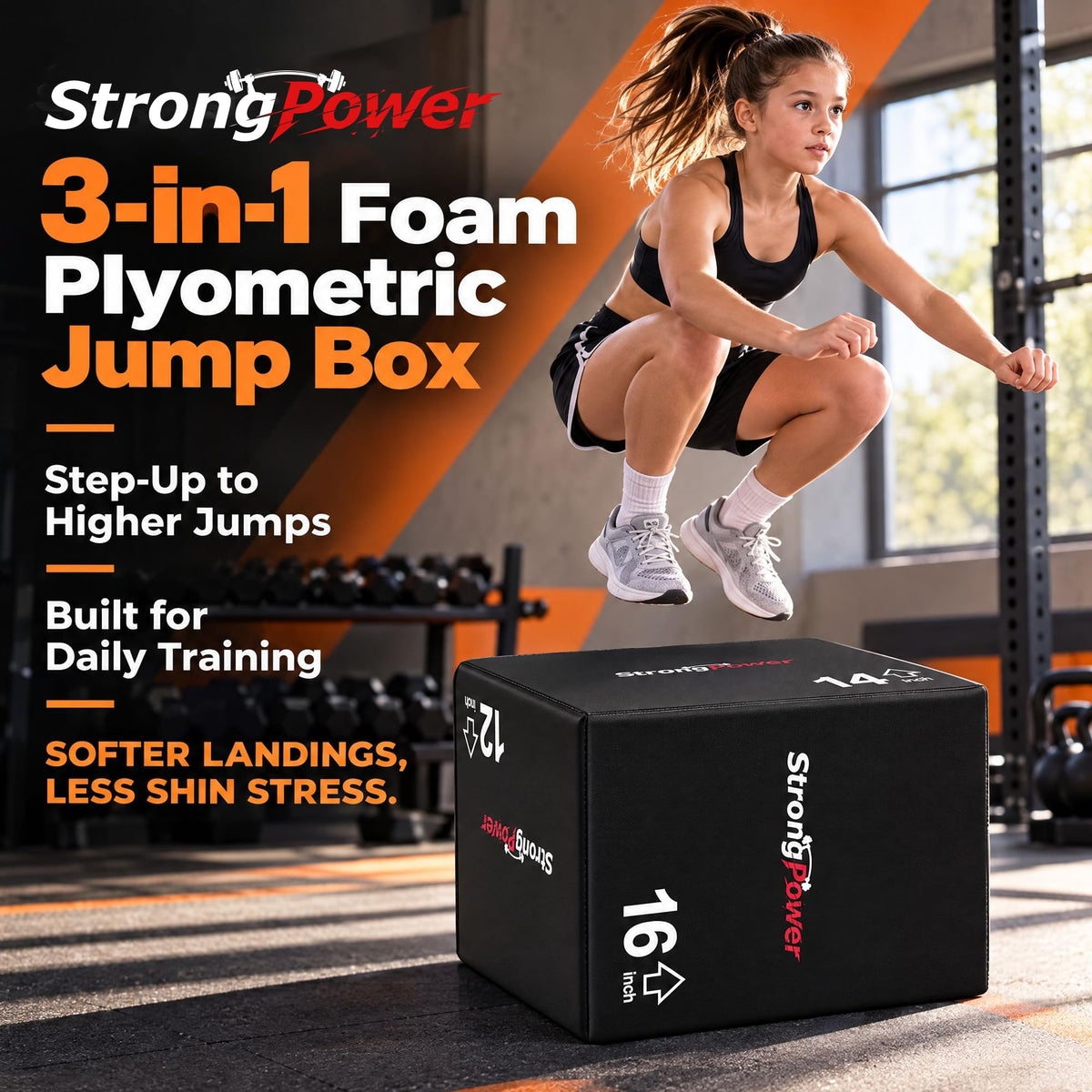 3-in-1 Foam Plyometric Jump Box H36050
