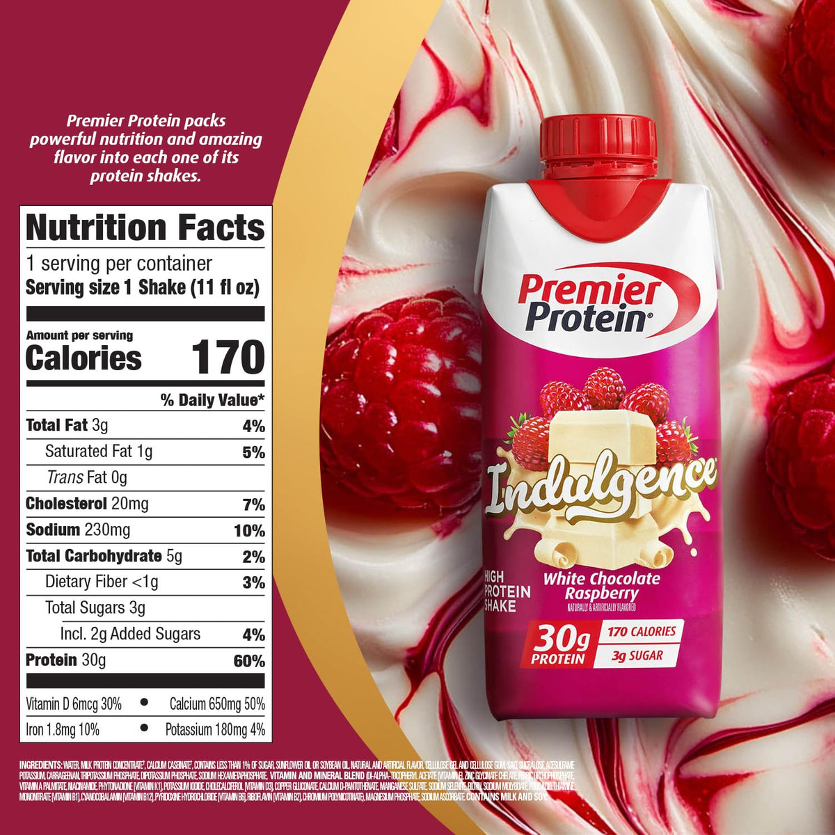 White Chocolate Raspberry Protein Shake 12 Pack U751155