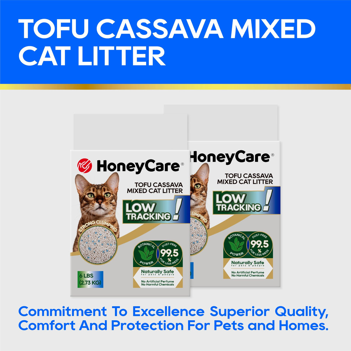 Cassava Tofu Mixed Cat Litter Quick Clumping Low Dust 6 Lbs Z1924