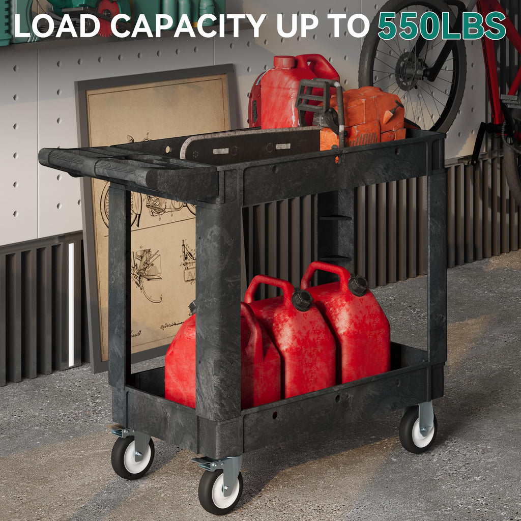 Black Utility Cart on Wheels Y761526