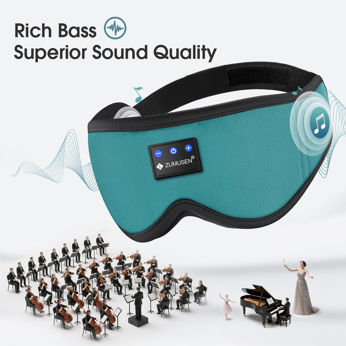 Bluetooth Sleep Headphones 3D Wireless Music Eye Mask U1882