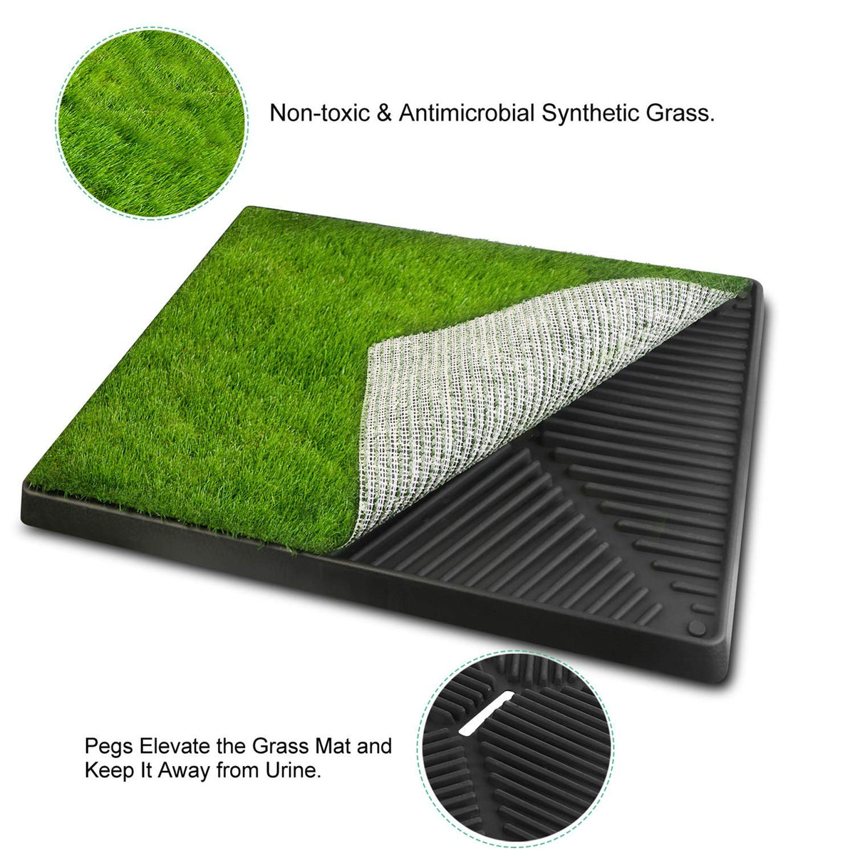 Indoor Dog Toilet with Artificial Grass 25" x 20" F57259
