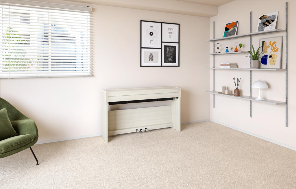 88-Key Weighted Digital Piano with 3-Pedal Unit in White Birch S250