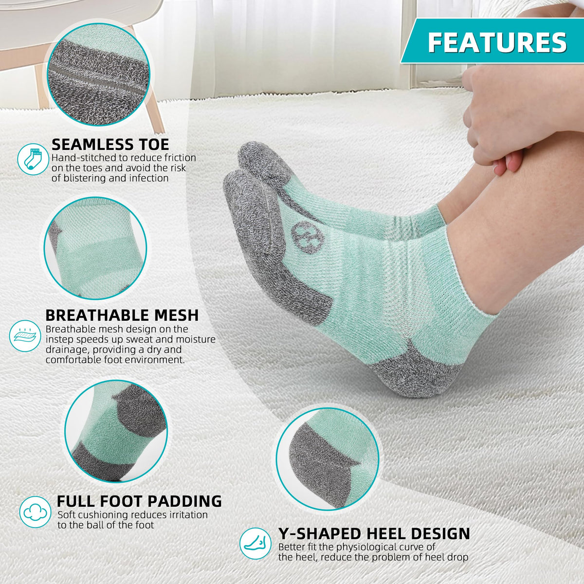Diabetic Socks for Men, 10 Pairs Ankle & Low Cut Size 9-15 Q511429