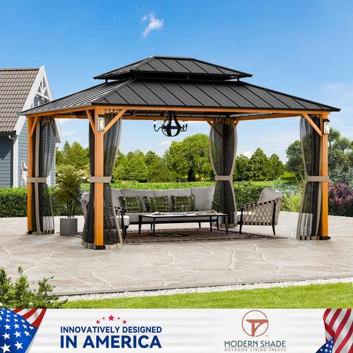 12x14 Hardtop Gazebo with LED Lights B8441