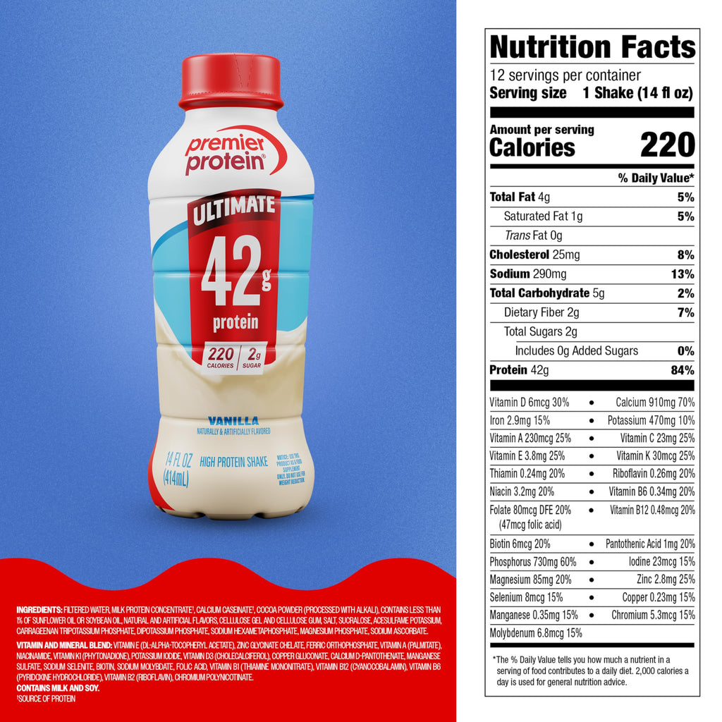Vanilla 42g High Protein Shake 12 Pack S873690