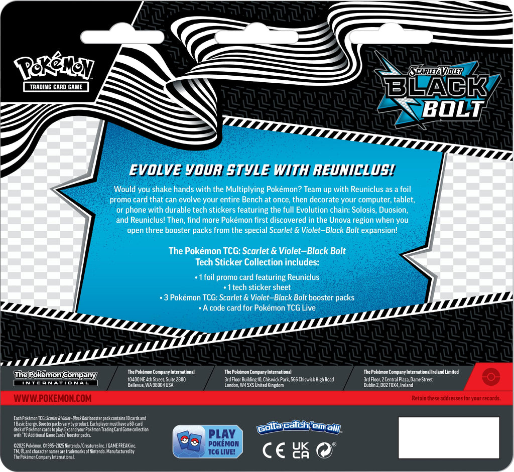 Pokemon TCG Black Bolt Tech Sticker Blister H4630